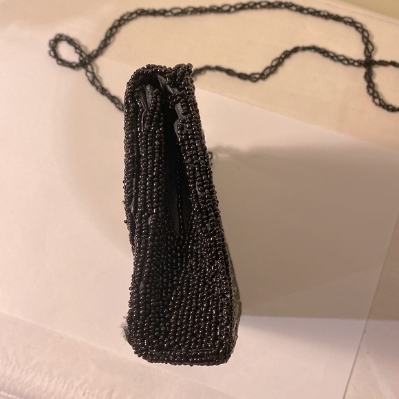 Vintage Beaded Evening Clutch Bag Black - Picture 6 of 8